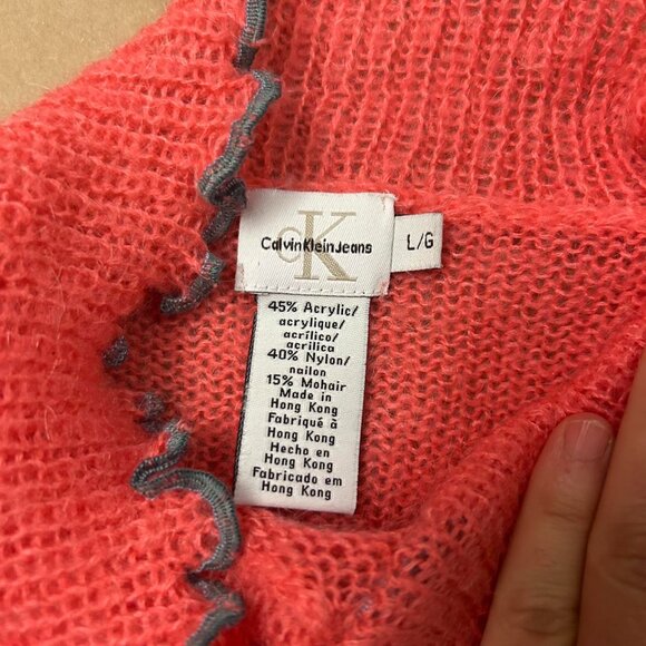 Calvin Klein Women's Pink and Orange Jumper - Picture 3 of 5